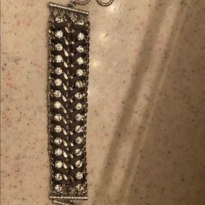 Braided  CZ rhinestone bracelet